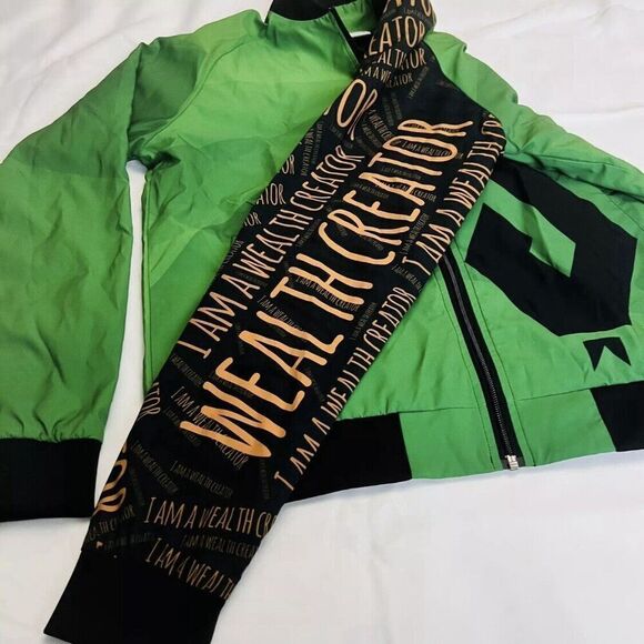 Prosperity Sz M WEALTH CREATOR Pro$Perity Casual Bomber Full Zip Jacket OOAK - Picture 6 of 16